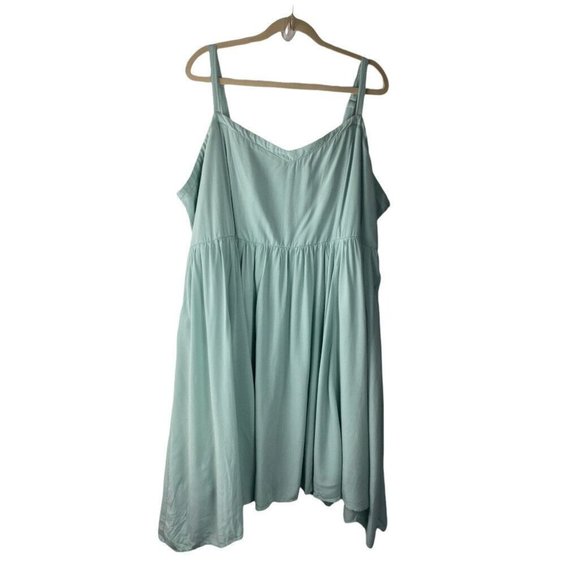 Torrid Mint Blue Challis Sharkbite Skater Dress Plus Size 4 - Picture 2 of 12